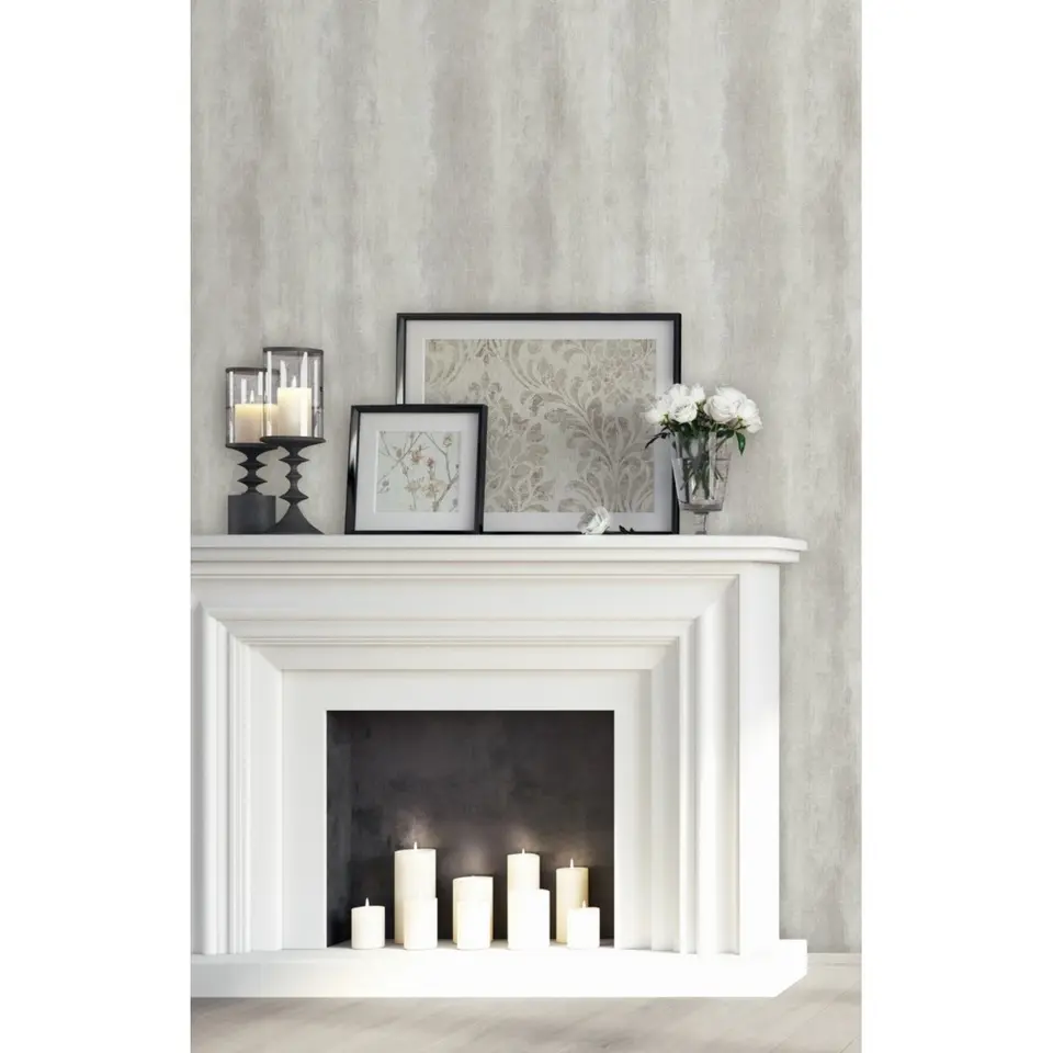 Dutch Wallcoverings - Odyssee uni/streep greige - 0,53x10,05m