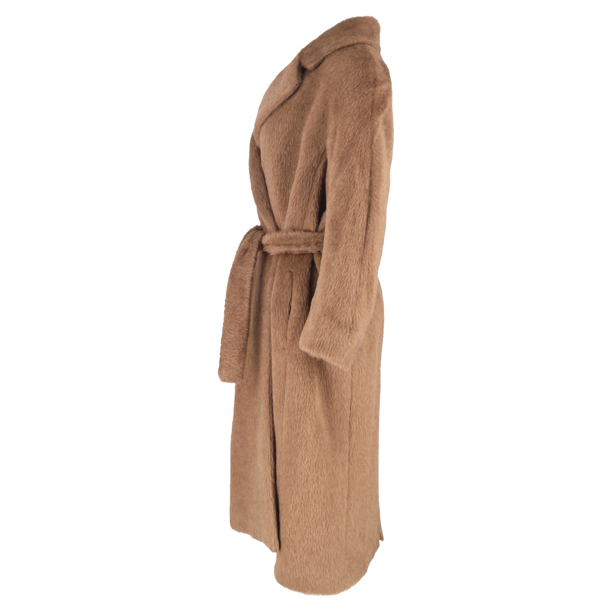 Max Mara Preloved Borbone Double Breasted Teddy Coat in Brown Alpaca