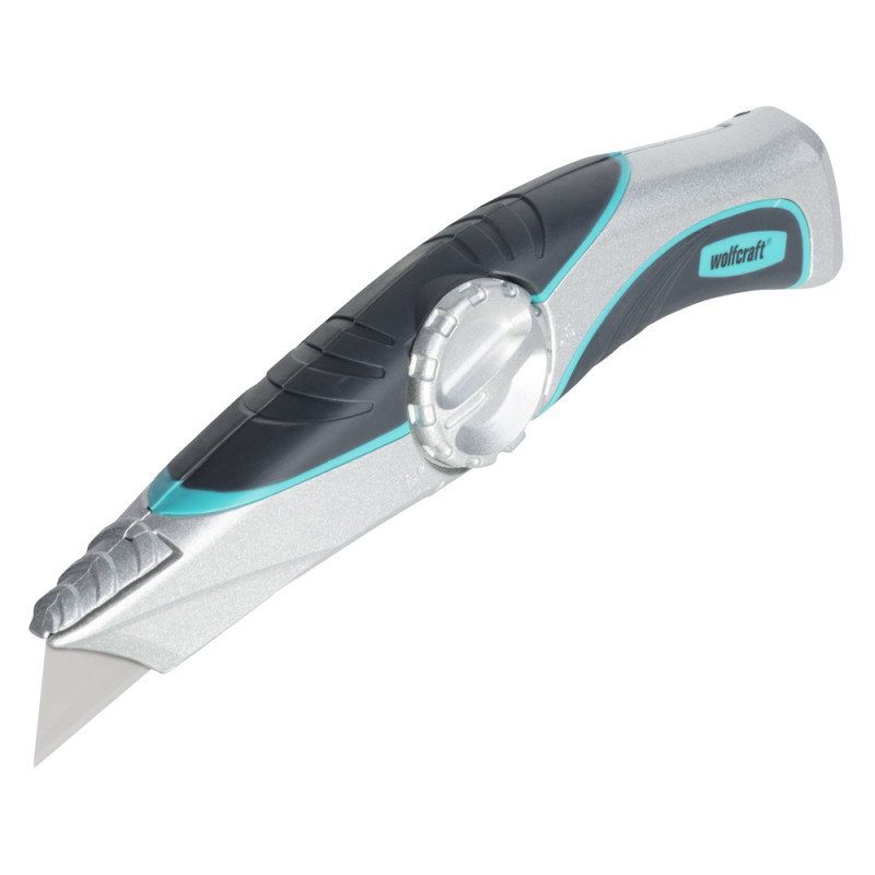 Cutter professionnel à lame trapézoïdale avec étui WOLFCRAFT