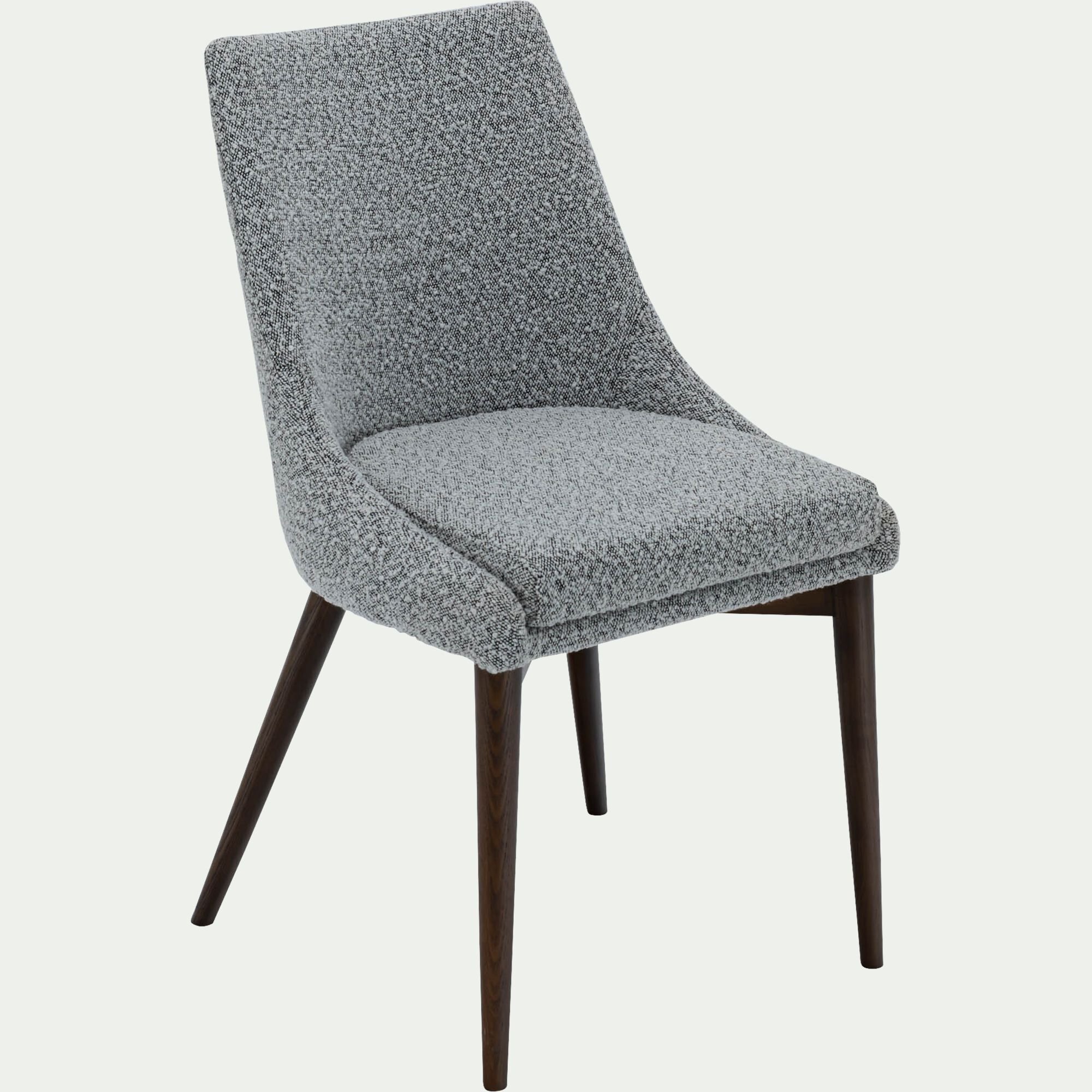 ABBY - Chaise de repas en tissu bouclette rasé - gris clair