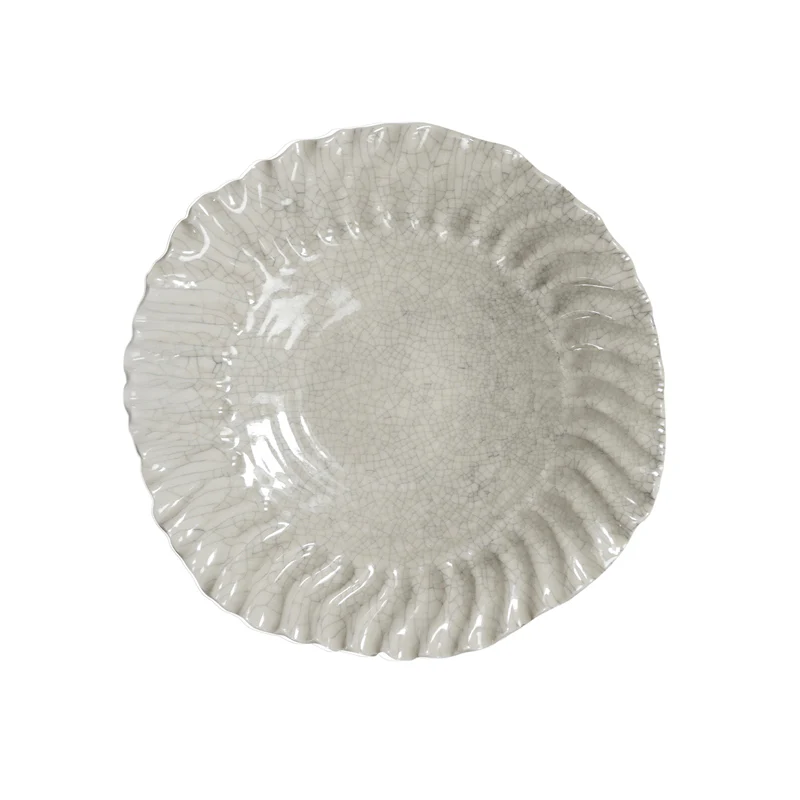 assiette creuse quartz craquelé