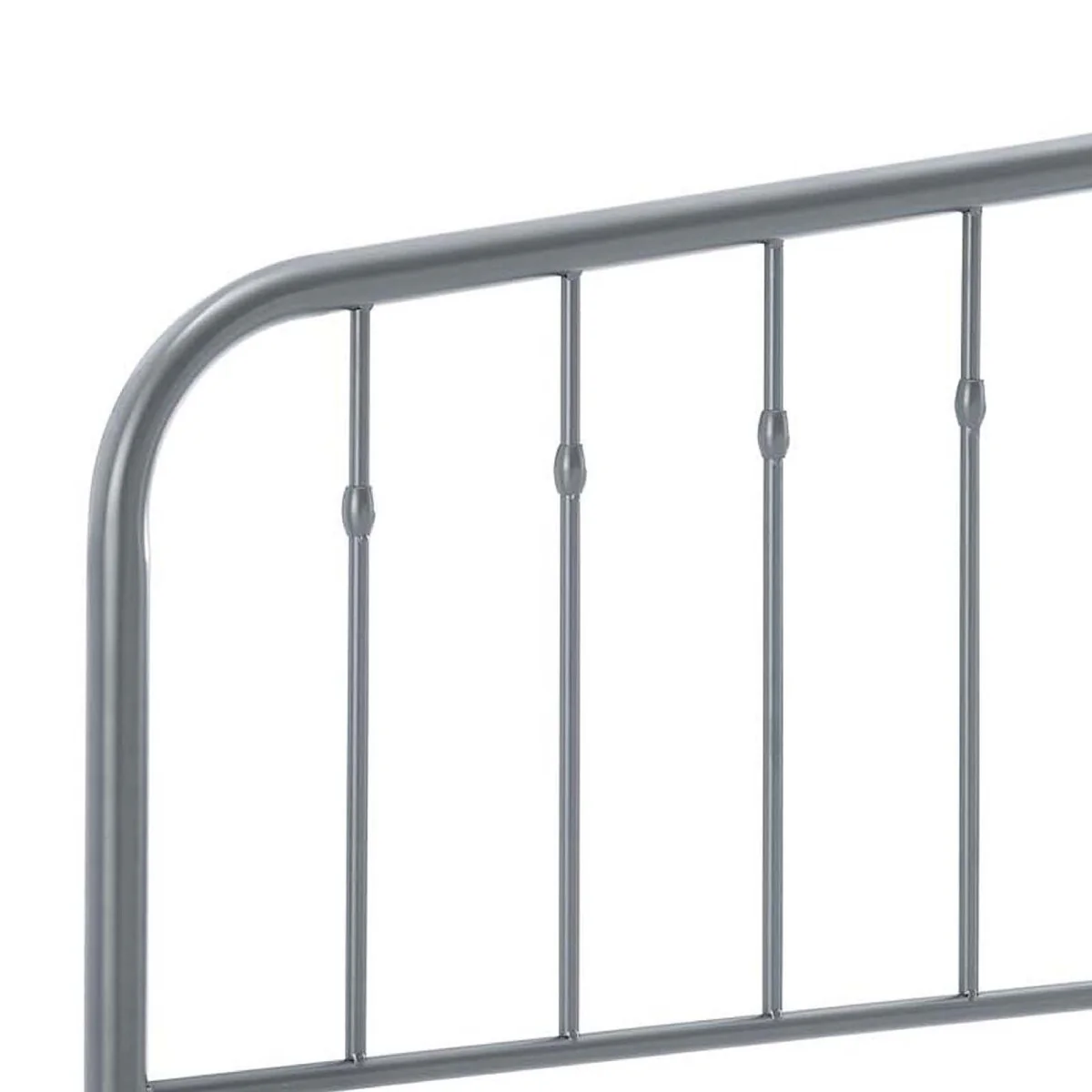 John 54 Inch Full Size Metal Open Frame Headboard, Arched, Grey