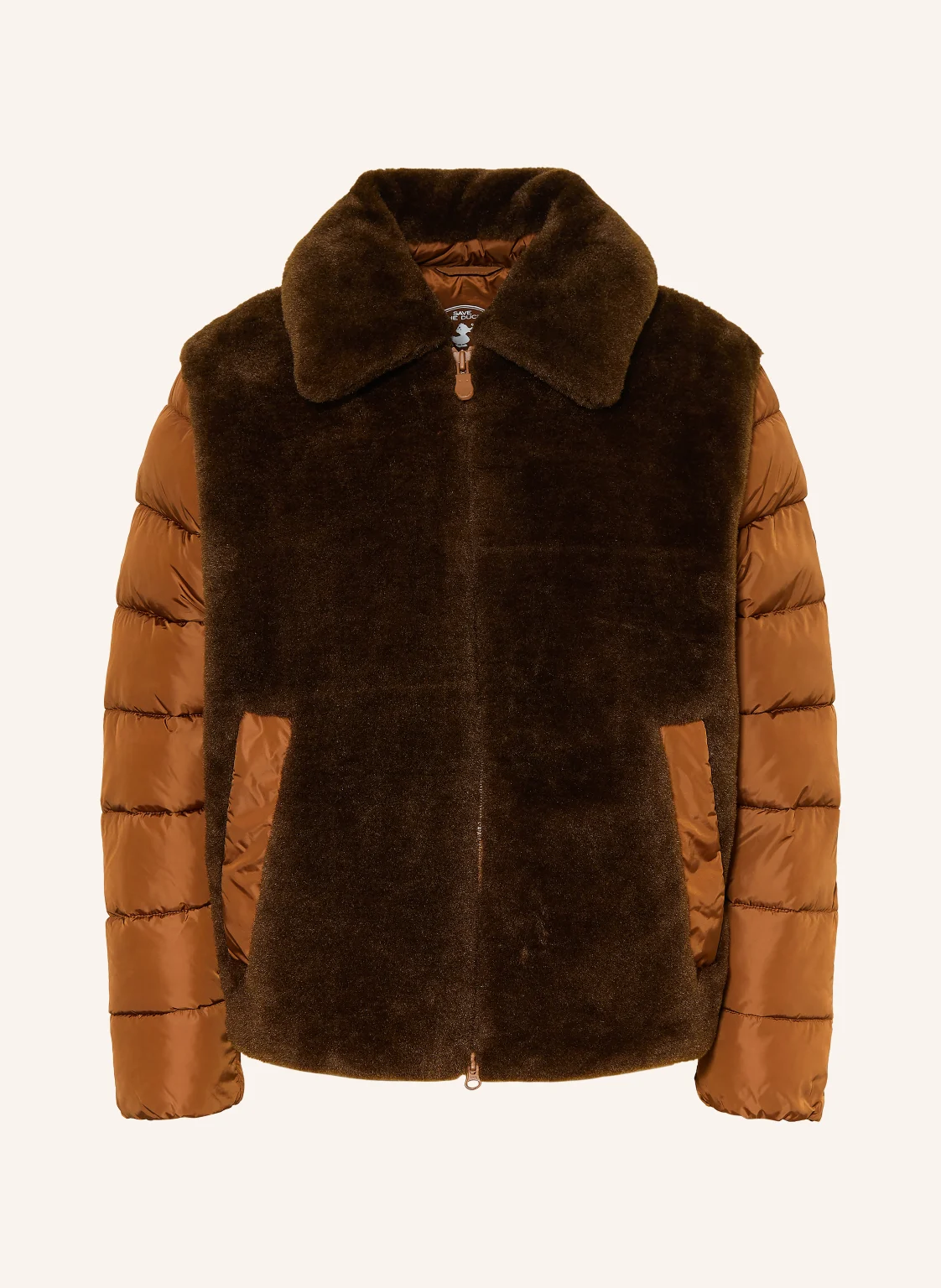 SAVE THE DUCK Teddyfell-Jacke HANA im Materialmix