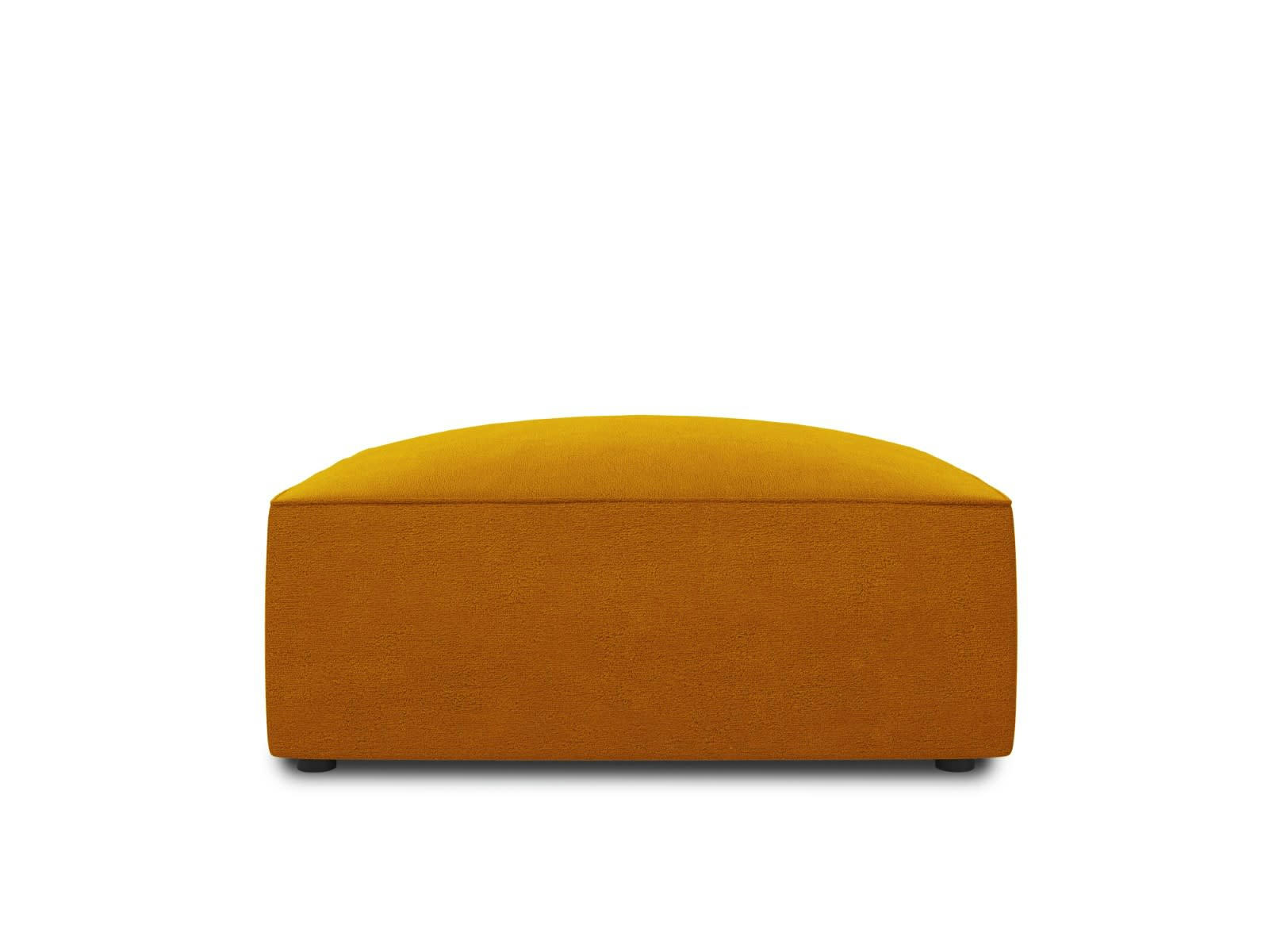 RUBY - Pouf 1 place en tissu velours jaune