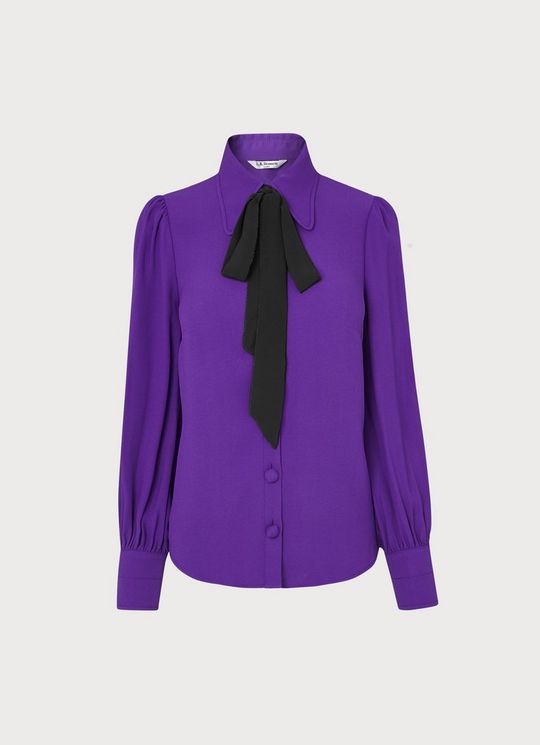 Sonya Purple Pussy Bow Blouse