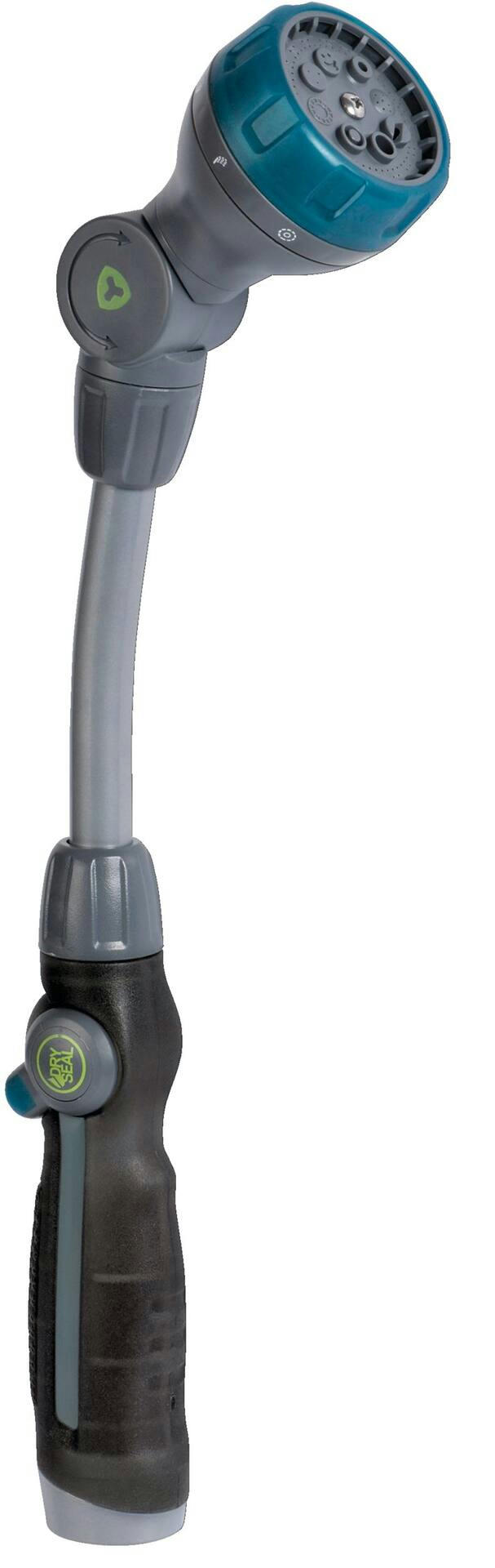 Yardworks Dry Seal 8-Pattern Thumb Control Garden Watering Wand/Hose Nozzle, 16-in