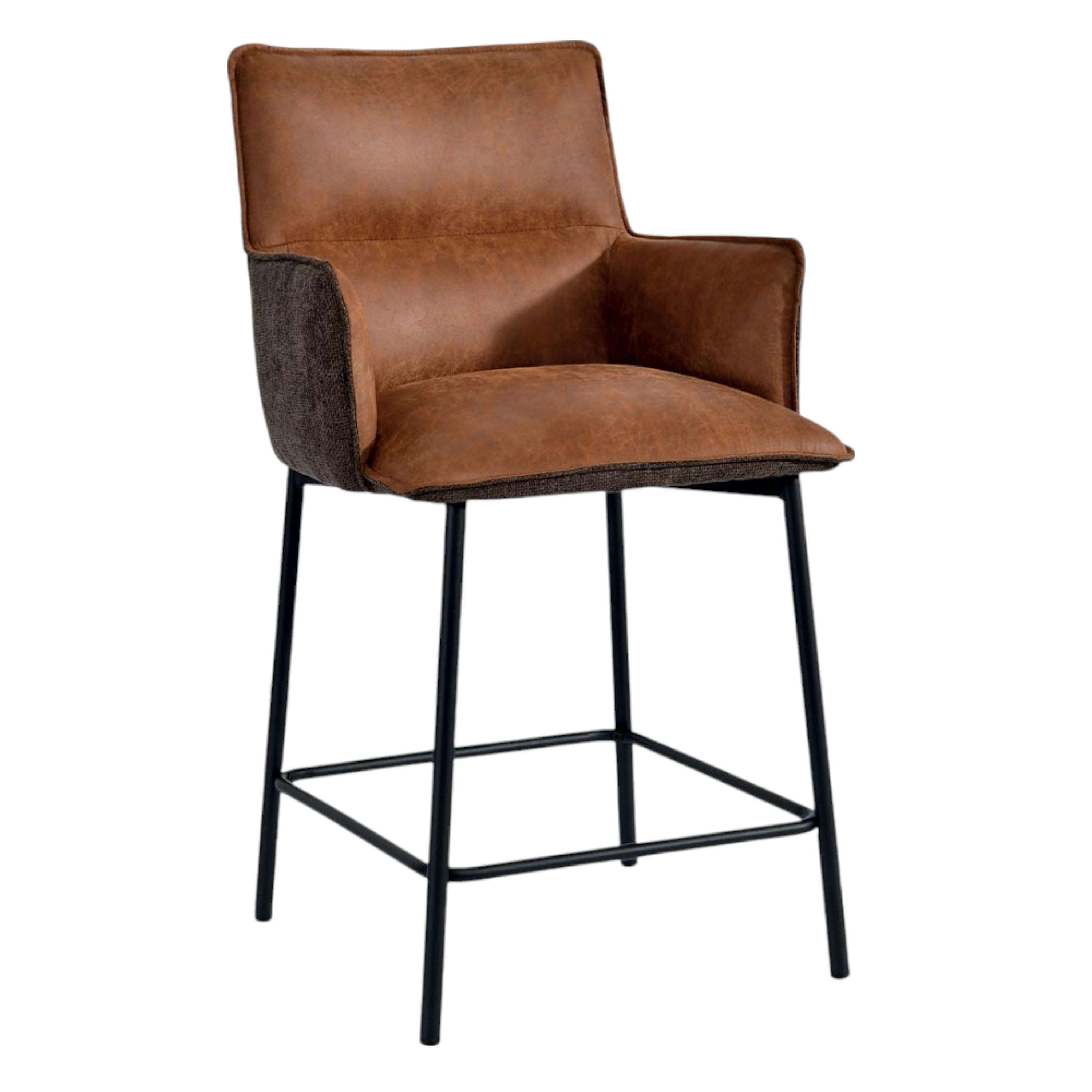 Tabouret de bar bi-matière marron (lot de 2) KERALA