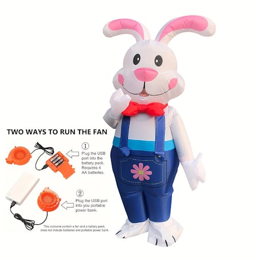 NNETM Inflatable Bunny Costume Battery/USB Powered