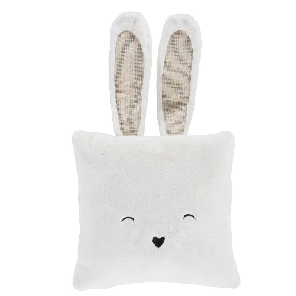 ORIA - Coussin lapin blanc 40x40