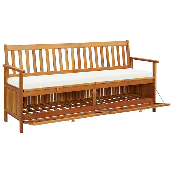 Banc de rangement avec coussin 170 cm Bois d'acacia solide vidaXL