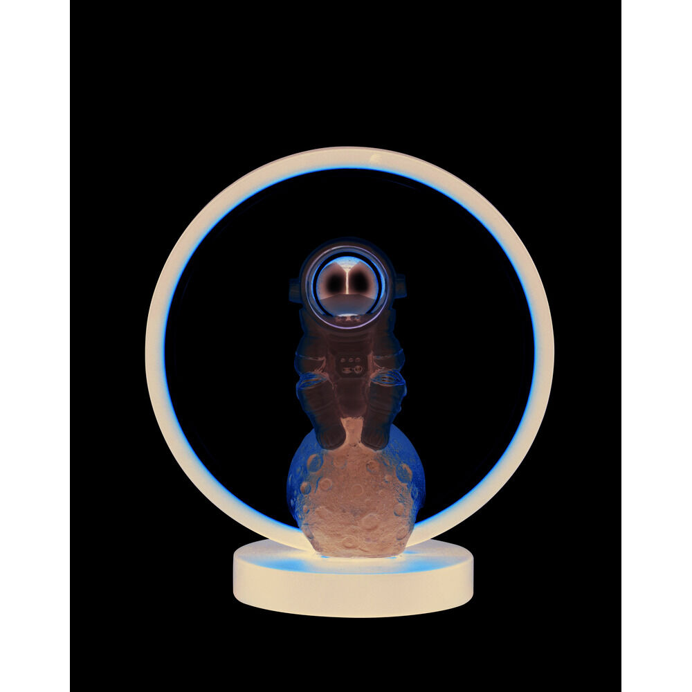 Lampe cercle lumineux avec astronaute 20x12xH22cm