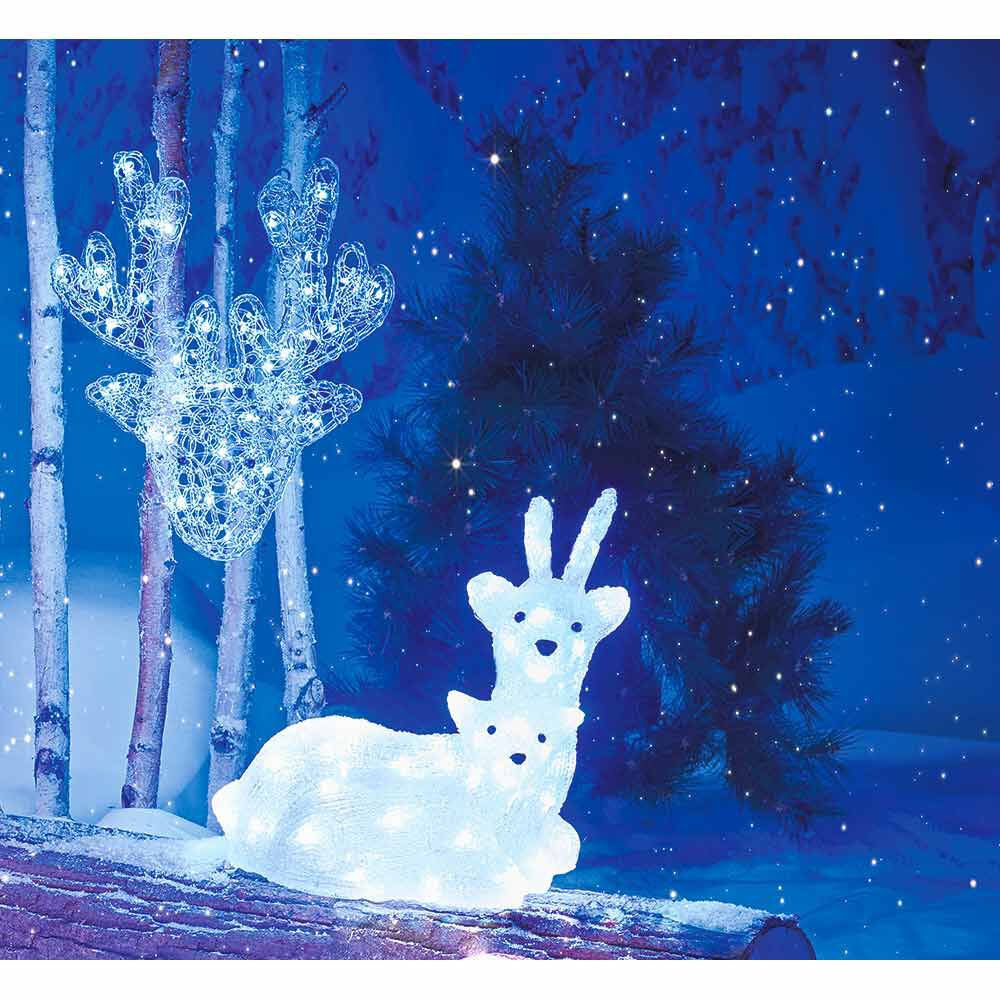 Déco de No&euml;l renne 2D extérieur 35 LED