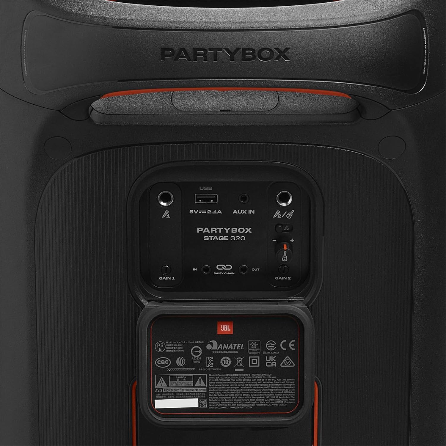 JBL PartyBox Stage 320 - Portable Party Speaker with Telescopic Handle & Wide  Sturdy Wheels  Powerful JBL Pro Sound  Futuristic lightshow  Up to 18 Hours of Play time  Splash Proof (Black)