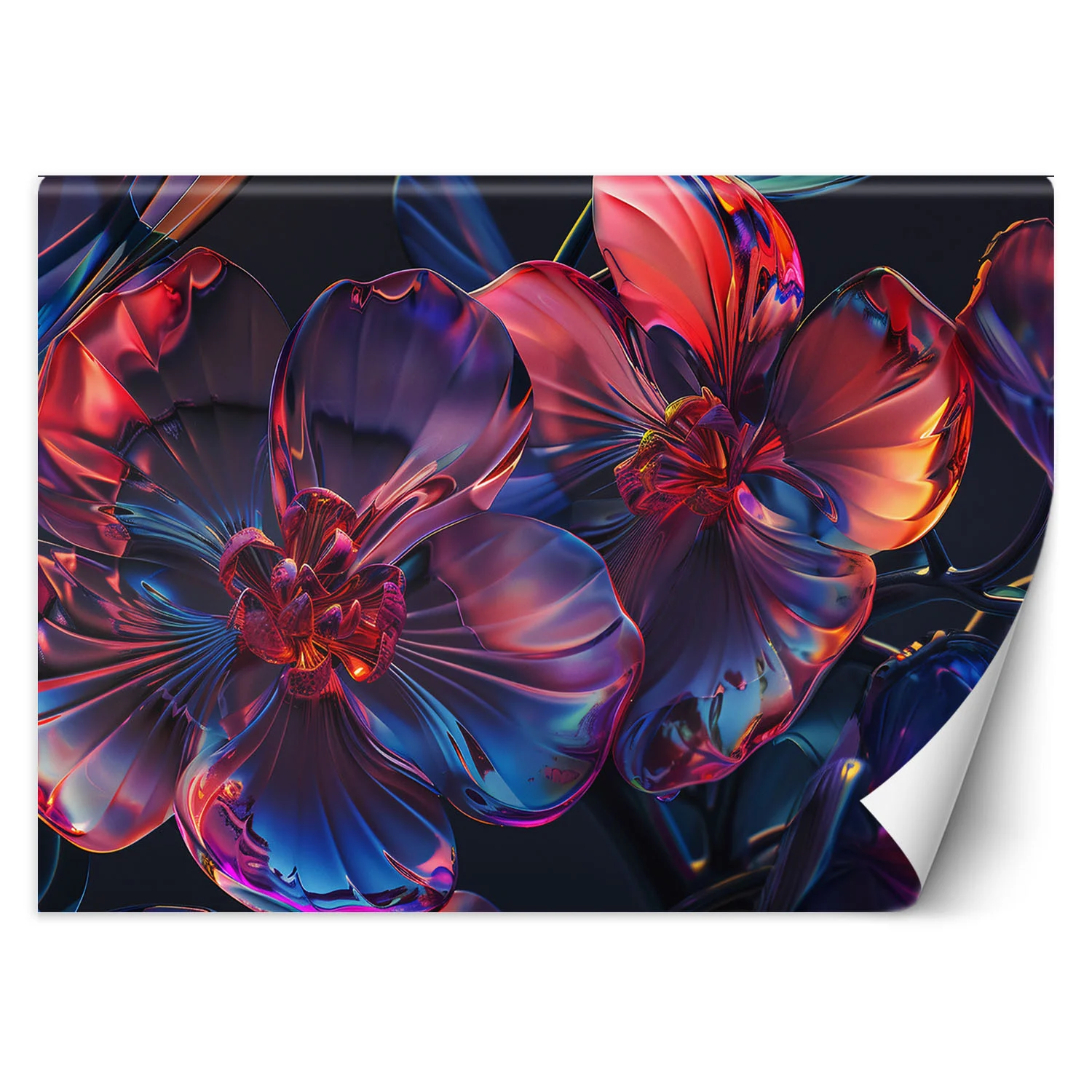 Feeby Fototapeta, Kwiaty makro 3D szklane 150x105