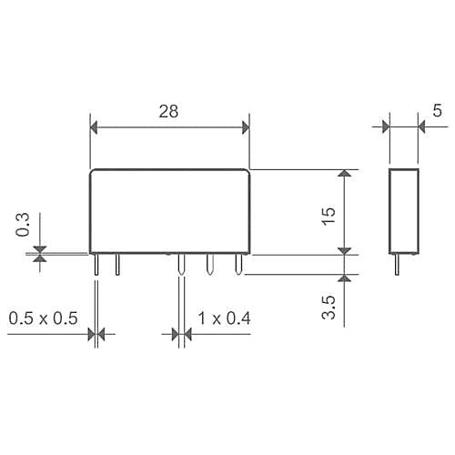 Finder 34.51.7.024.0010 Relais PCB 24 V DC 6 A, 1 inverseur, très étroit 5 mm