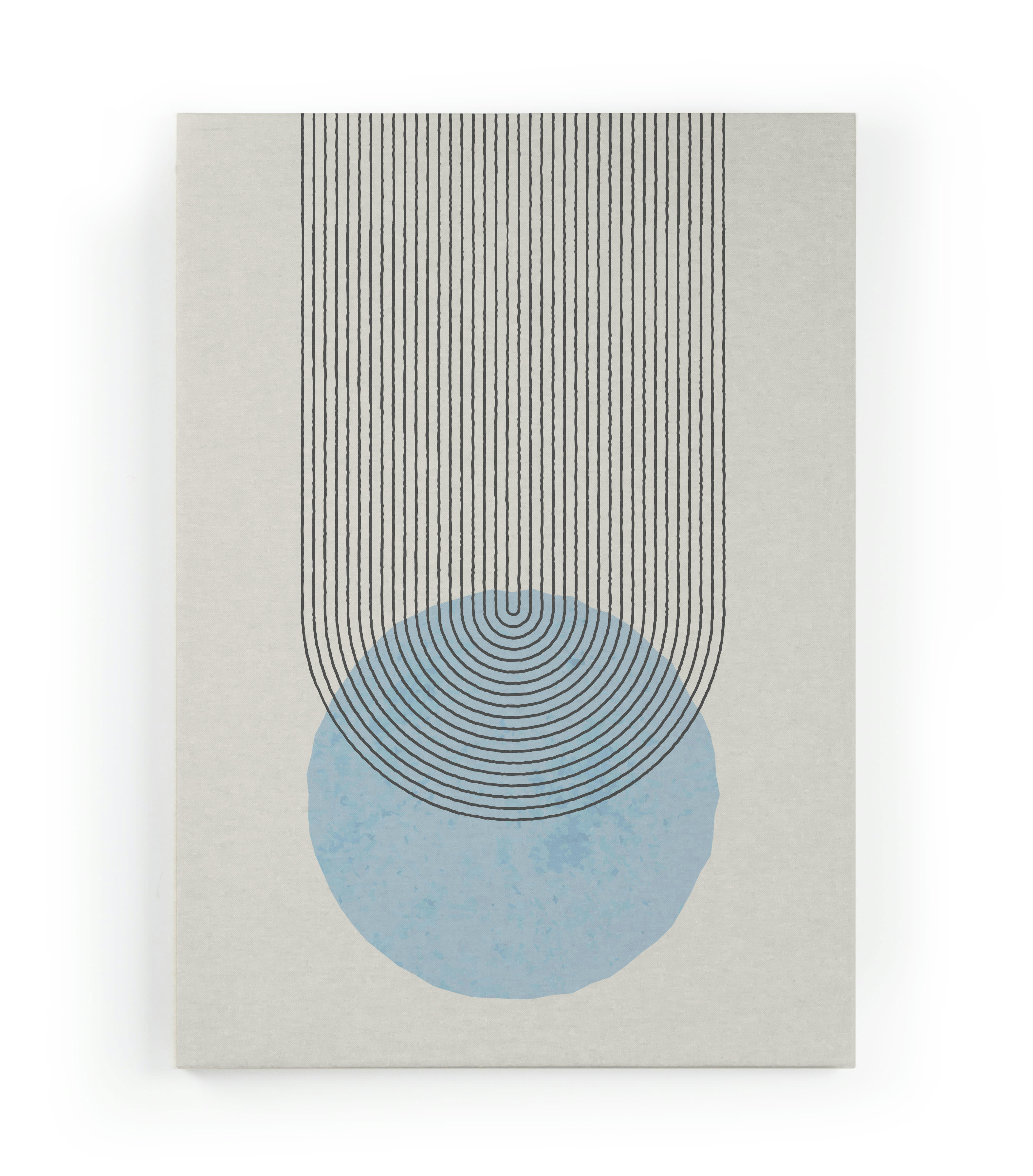 BLUE GEOMETRIC - Peinture sur toile 60x40 imprimé HD bleu géométrique