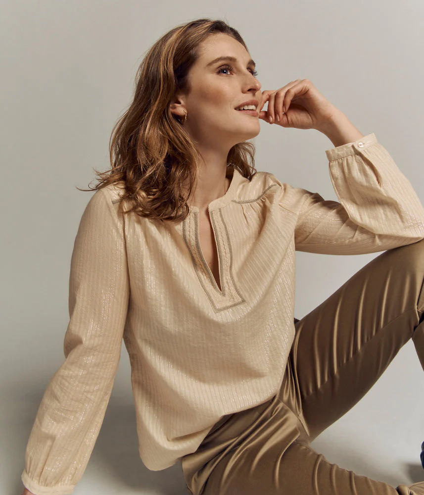 Blouse détails brodés CLARENCE/82184/009