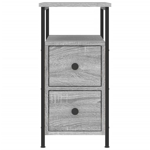 NNEVL Bedside Cabinets 2 pcs Grey Sonoma 30x60x60 cm Engineered Wood