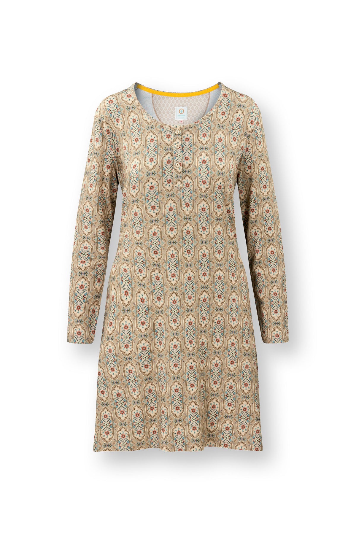 Pip Studio - Desiree Nachthemd Lange Mouw Dames - Jabali - Khaki - L