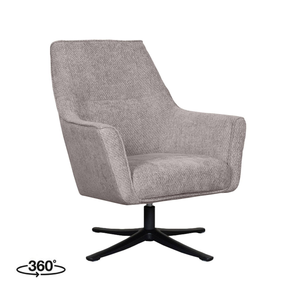 LABEL51 Fauteuil Tod - Grijs Stof - Draaibaar