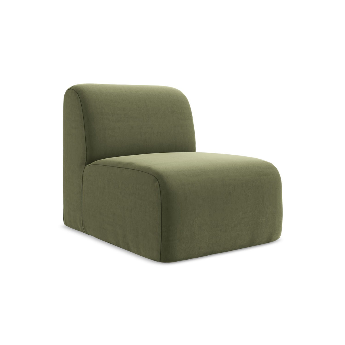 LaMiaSofa Bankmodule midden Cervo - velours - olijf - 70x94x75