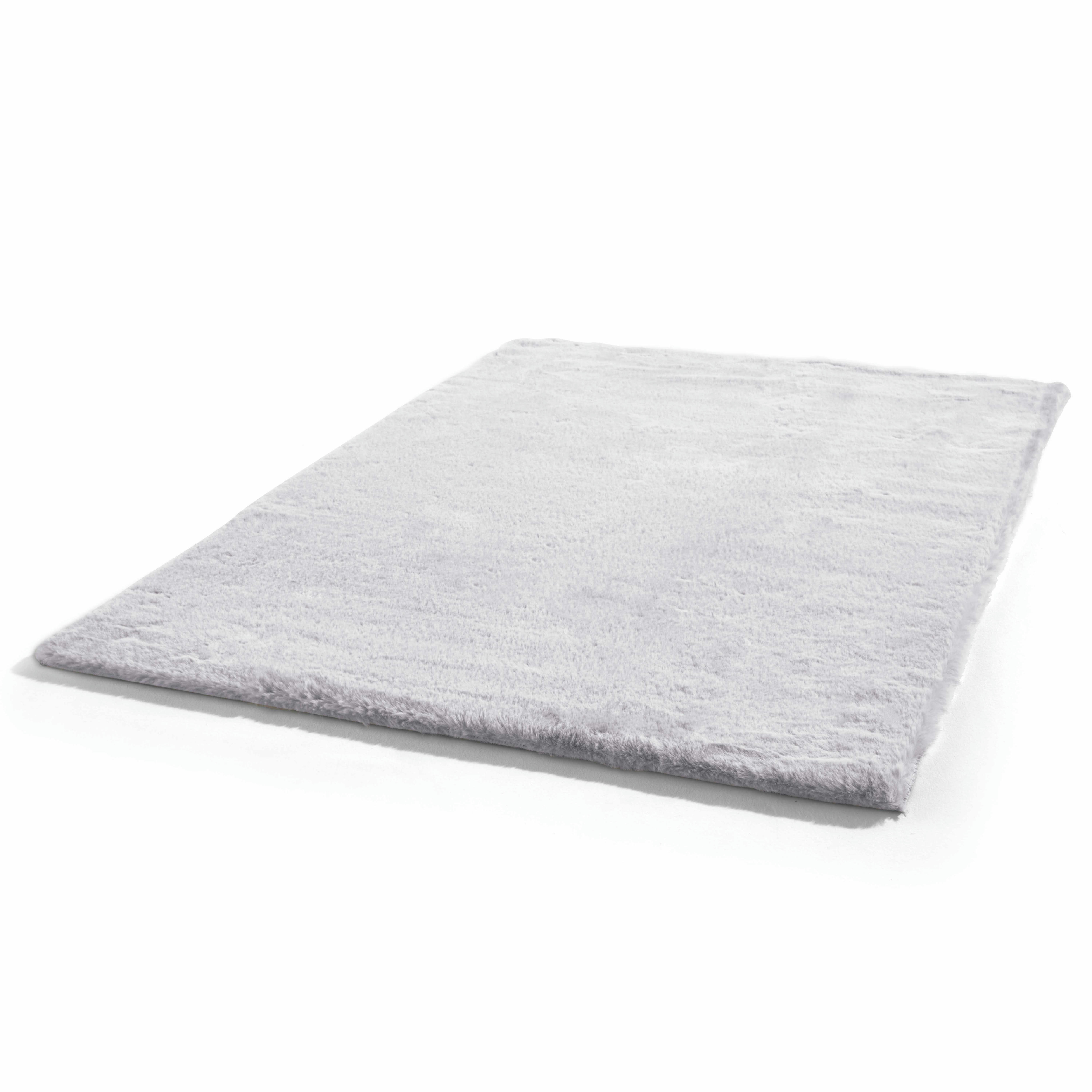 SNOW - Tapis rectangulaire fausse fourrure gris clair 120 x 160 cm