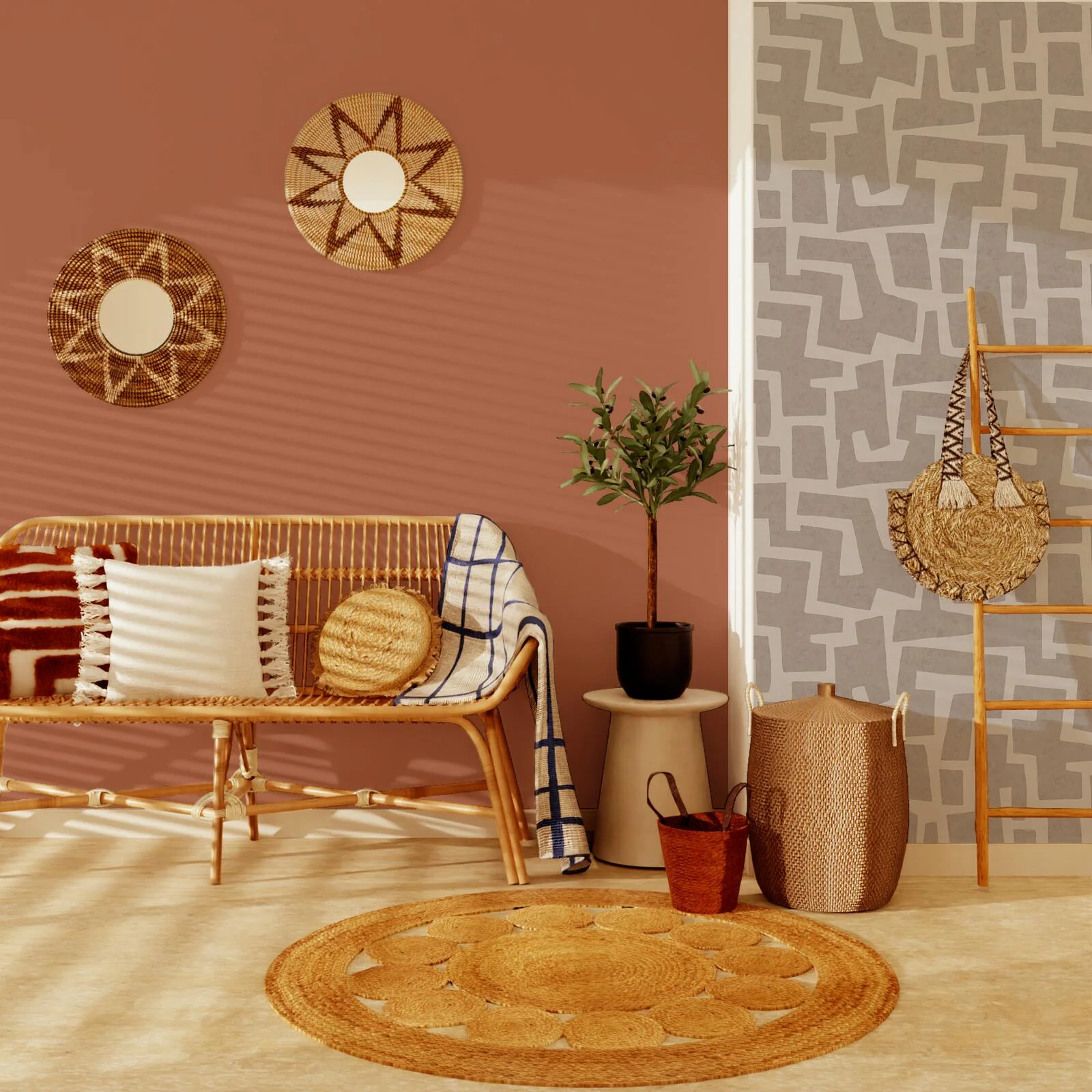 4MURS Papier peint intissé NAHID coloris beige sable