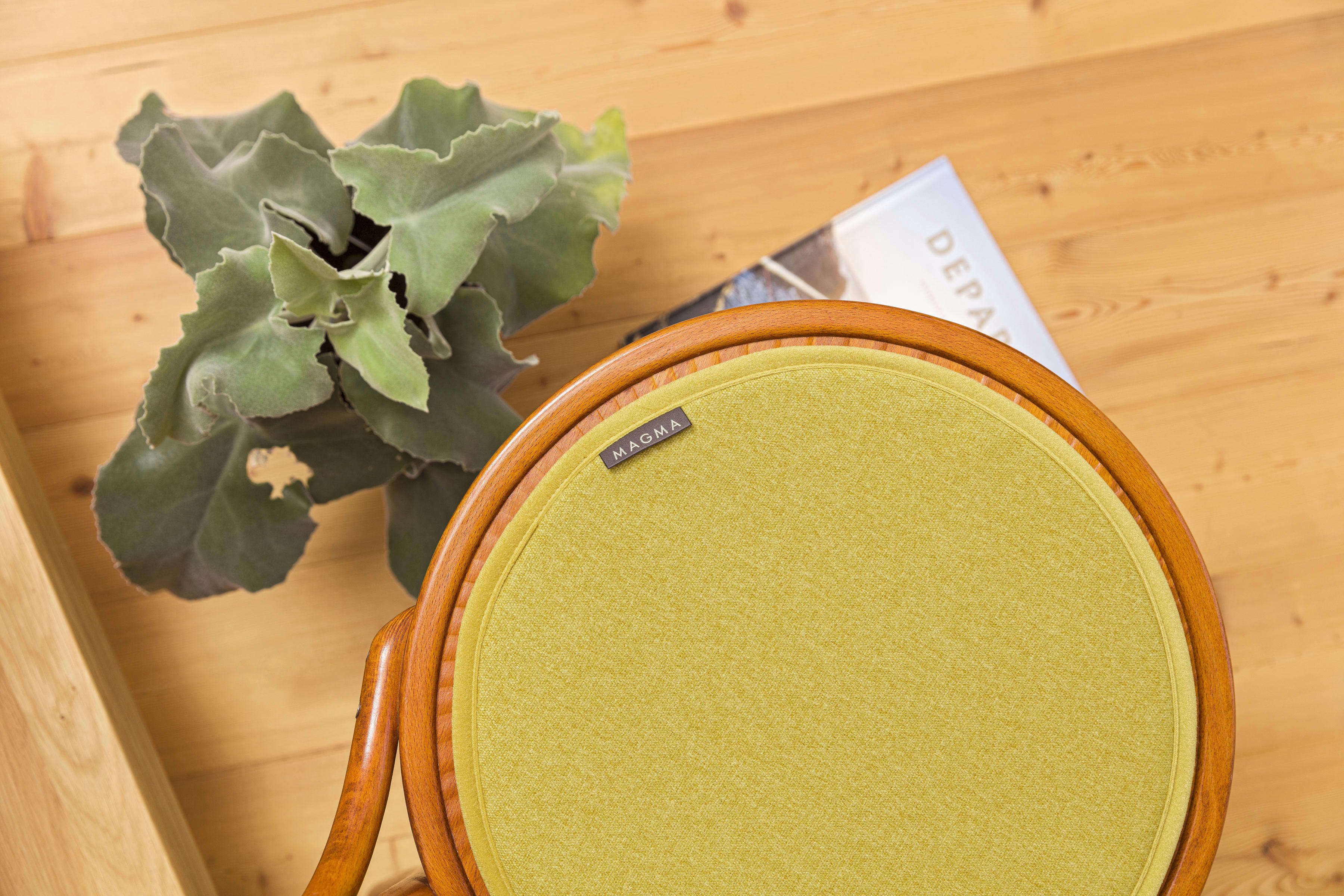 FELT - Galettes de chaise moutarde imitation feutre - Lot de 4 -  Ø 35cm