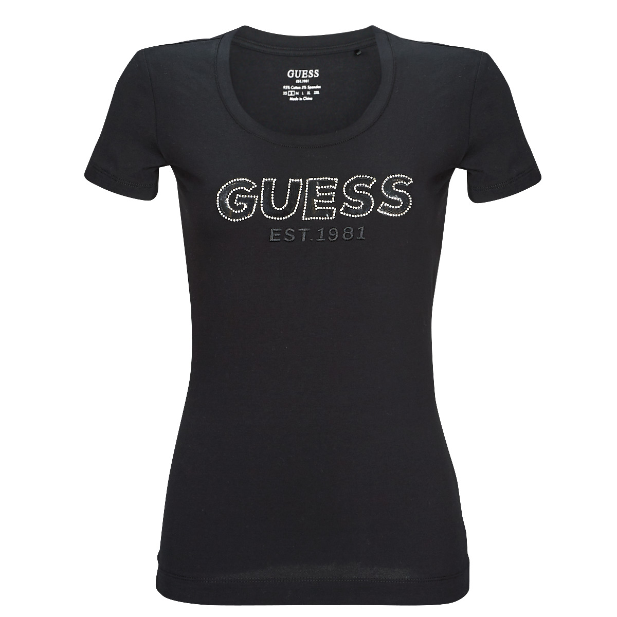 Guess - SS RN MESH LOGO TEE - Black