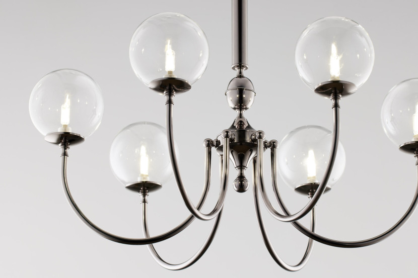 Żyrandol BRILLANTE czarny chrom 6xG9x15W wym:105x85x85cm IP20 Jupiter