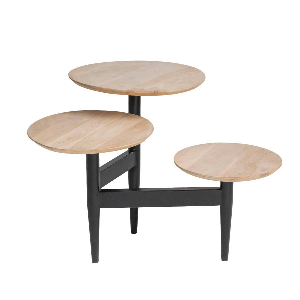 - Table basse en bois noir 70 cm