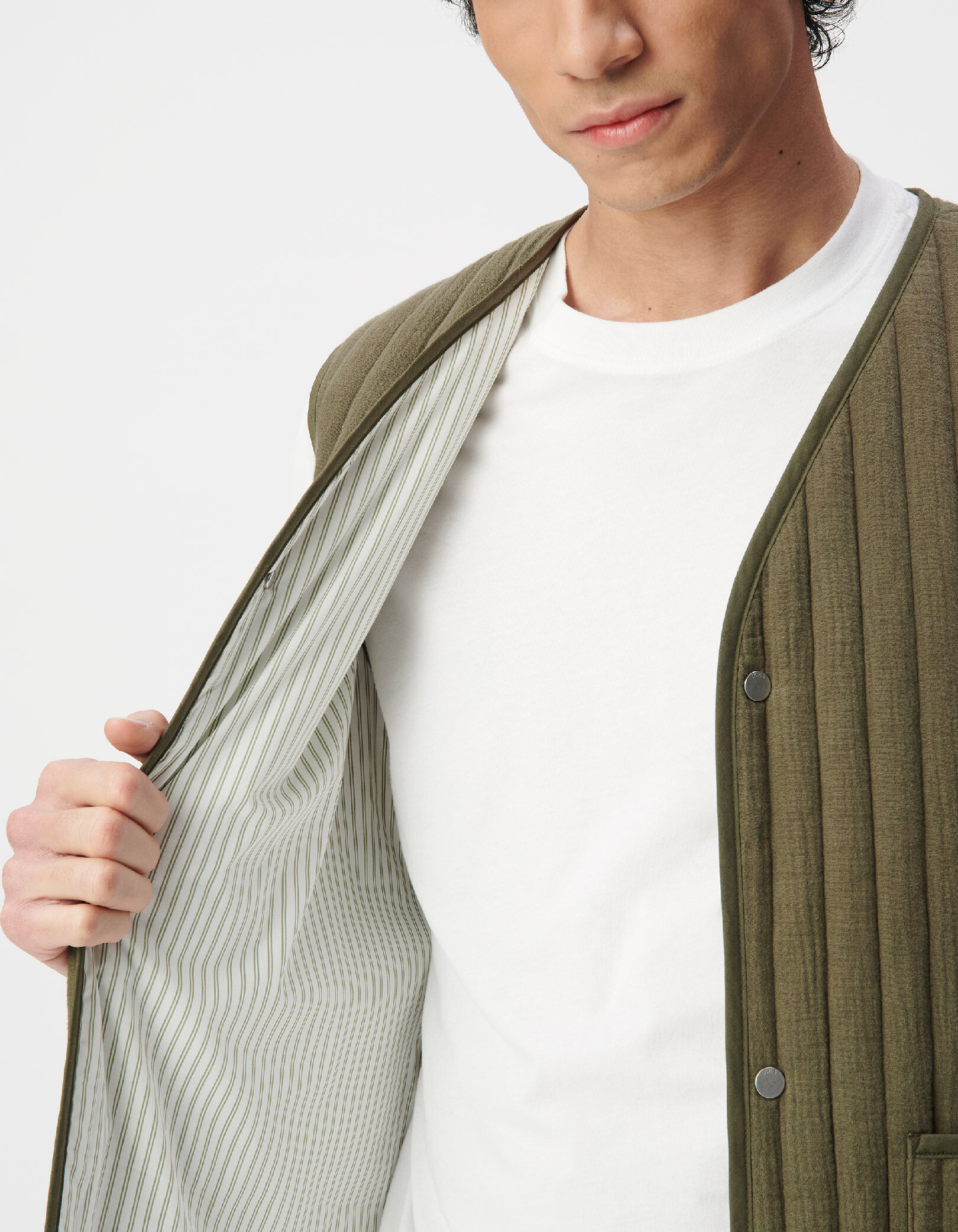 Gilet sans manches kaki matelassé Homme