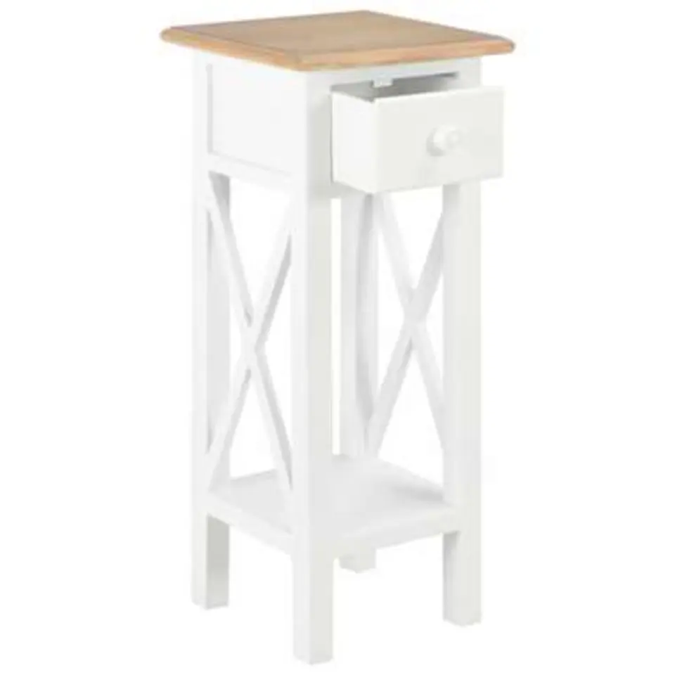 vidaXL - Telephone Table - Wit - Hout