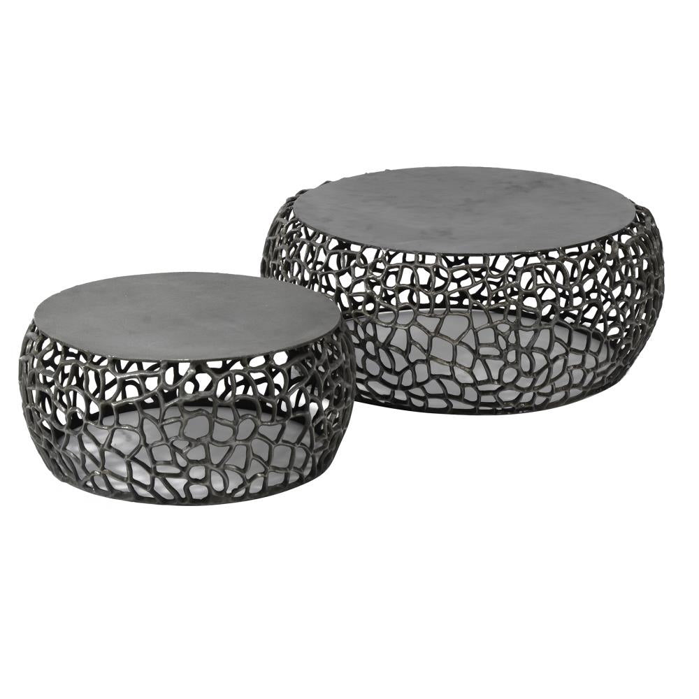 Giga Meubel Salontafel Maze - Zwart Metaal - Set van 2