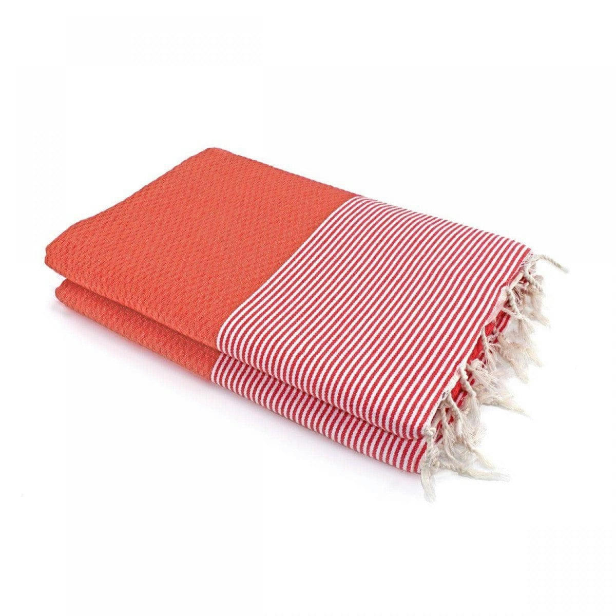 IBIZA - Fouta XXL coton  200x200 rouge corail