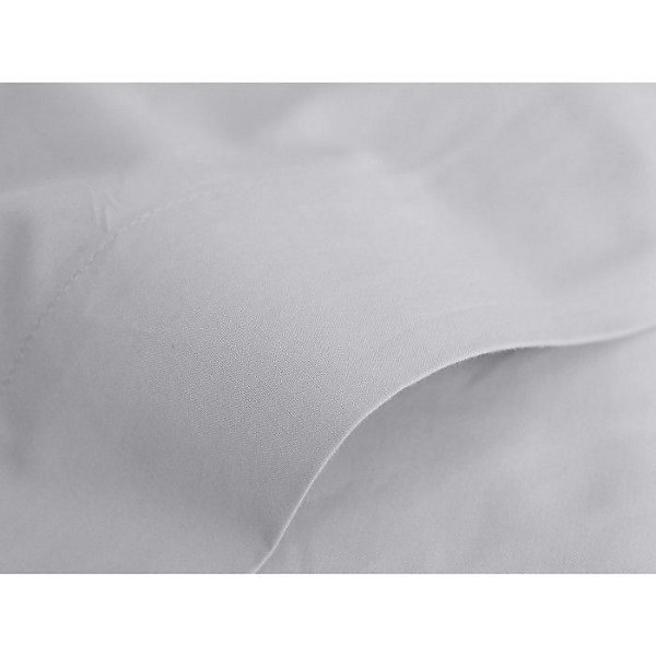 Drap plat percale pur coton peigné longues fibres 80 fils/cm² Vent du sud - Perle - 180 x 290 cm pour lit 1 place