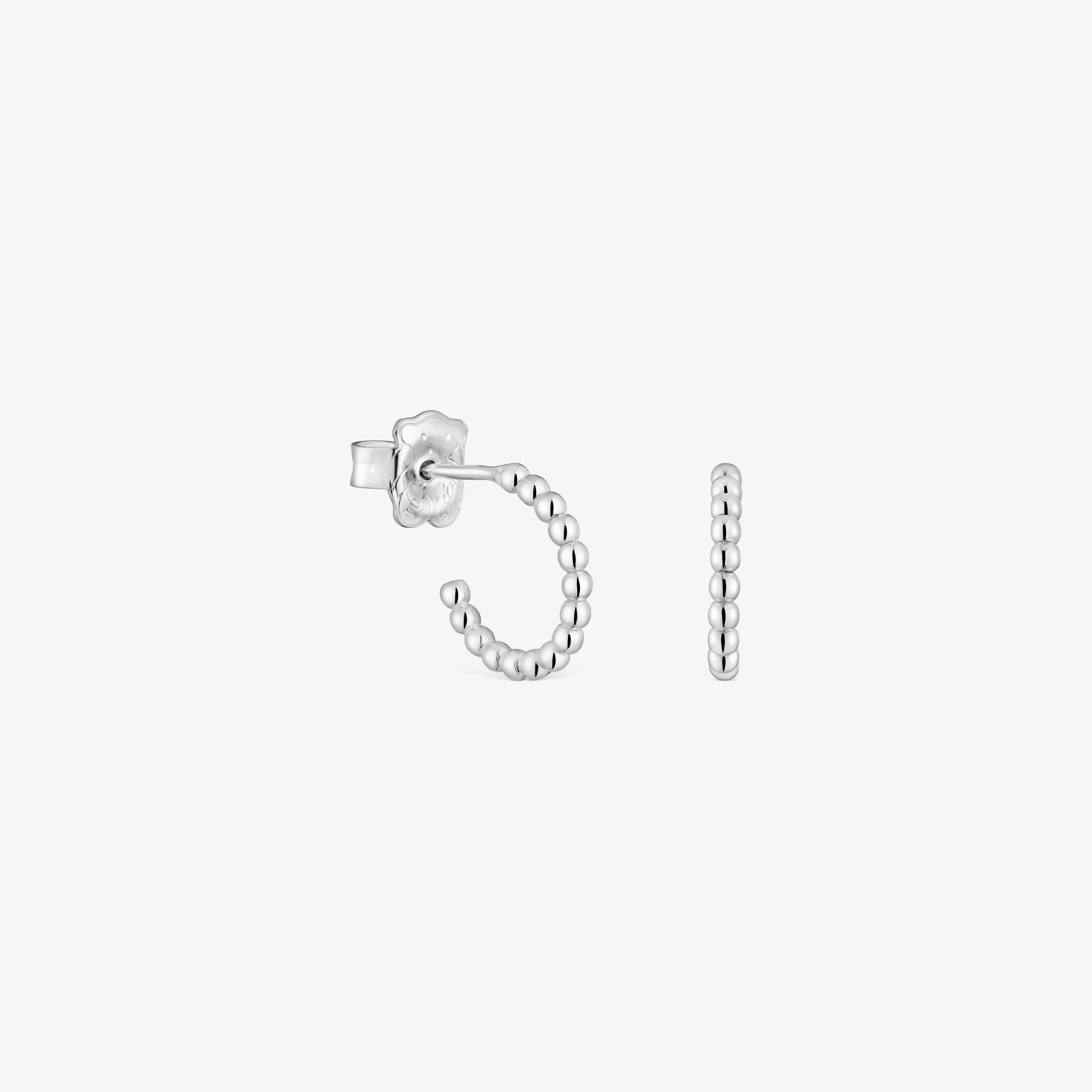 Pendientes aro cortos bolas de plata 10 mm Basicos