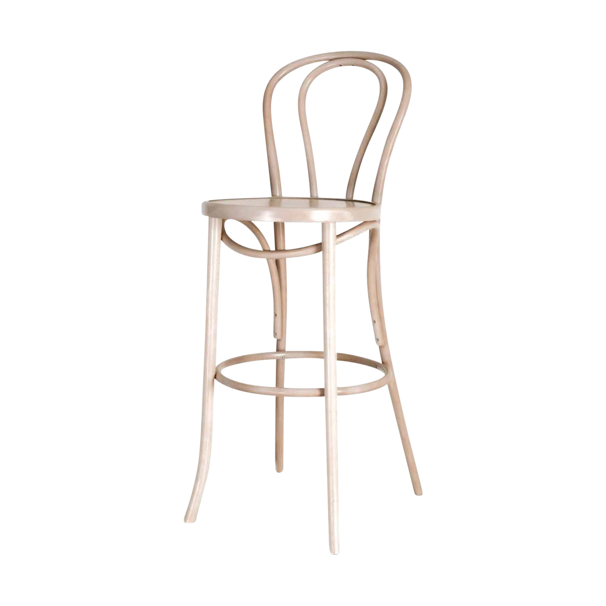 Fameg Vienna Thonet No. 18 houten barkruk whitewash - 75 cm