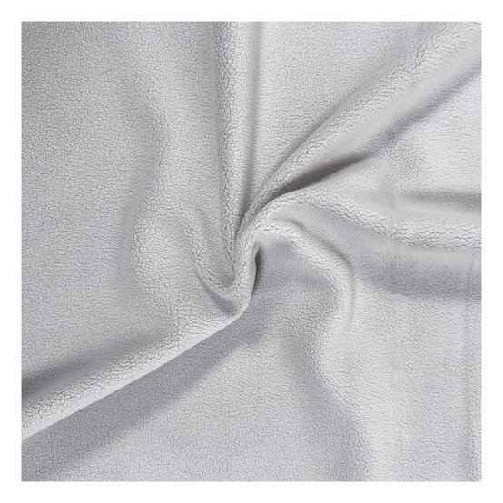 Silver Grey Stretch Fleece Fabric by the Metre