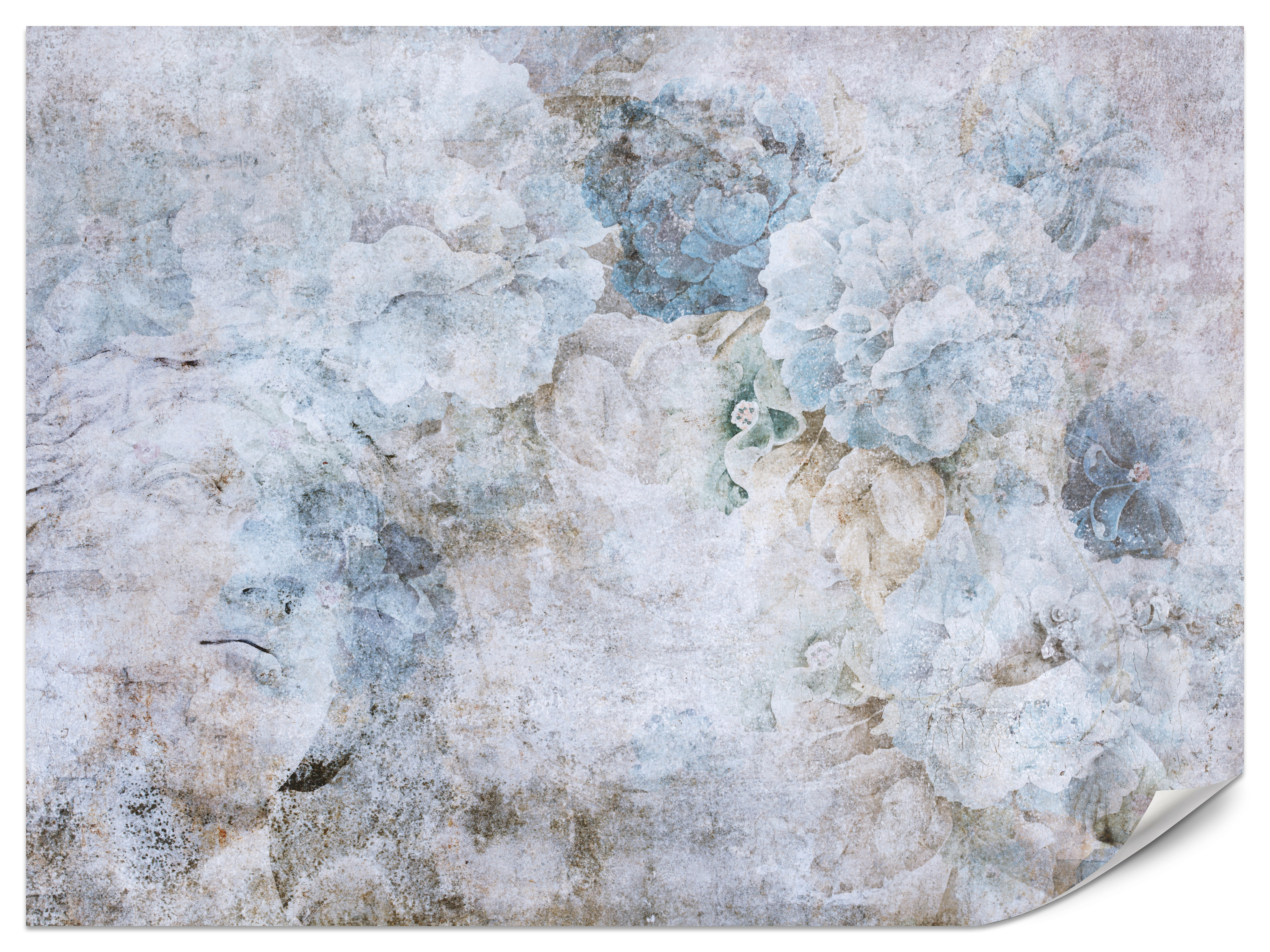 Fototapeta Niebieskie kwiaty w stylu vintage 100x70cm