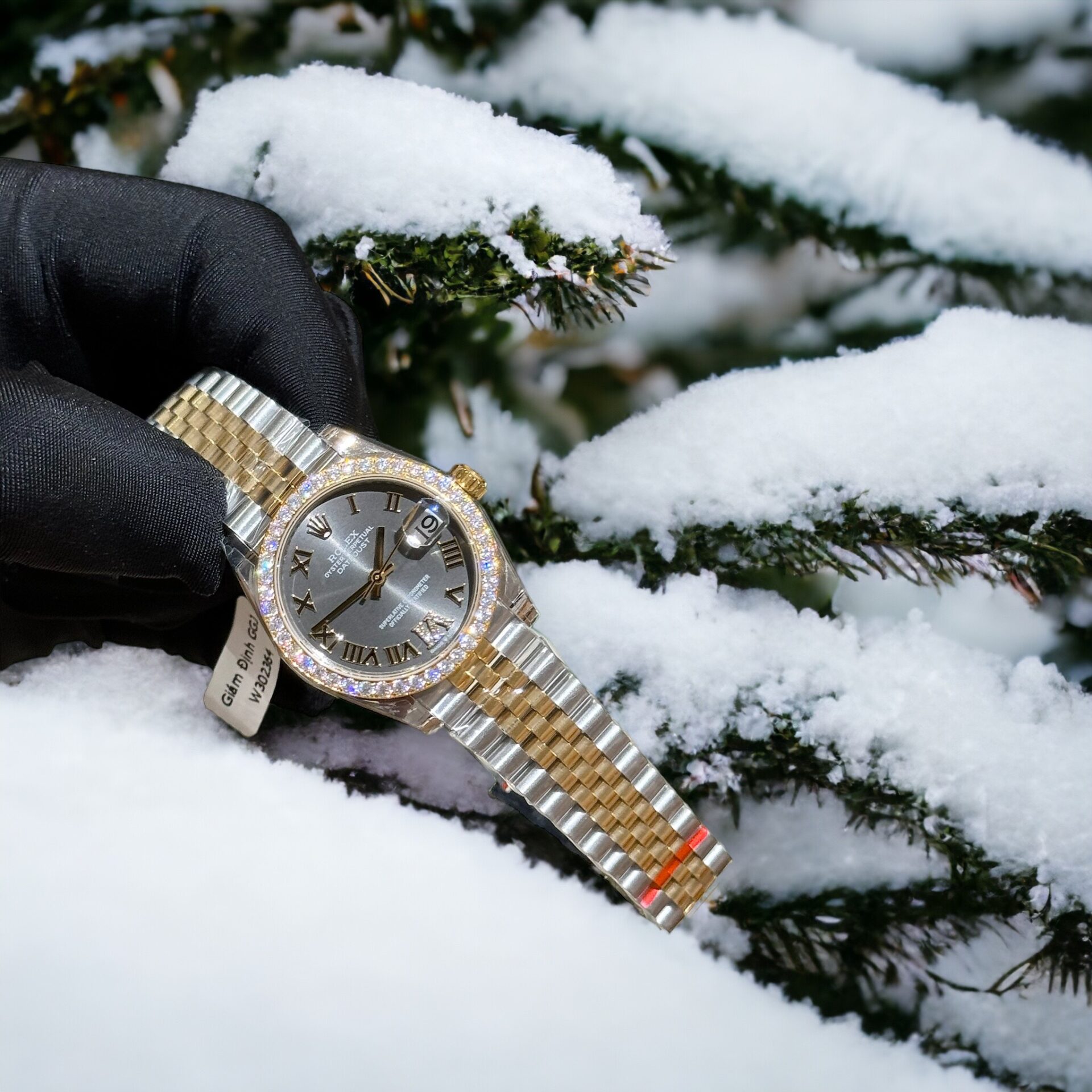 Rolex Datejust SS/YG Plated Grey Dial With Diamonds 31mm Jub AAA Replica