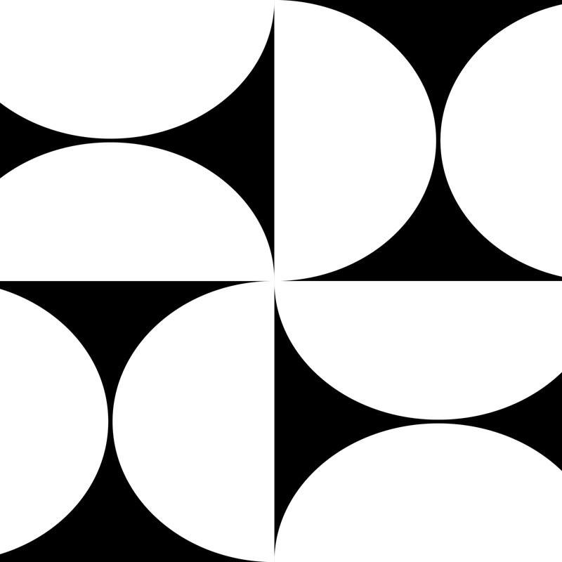 EQUILIBRE NOIR - Bandeau PVC lot de 2 : L 70cmxH 30cm Noir Graphique Vintage