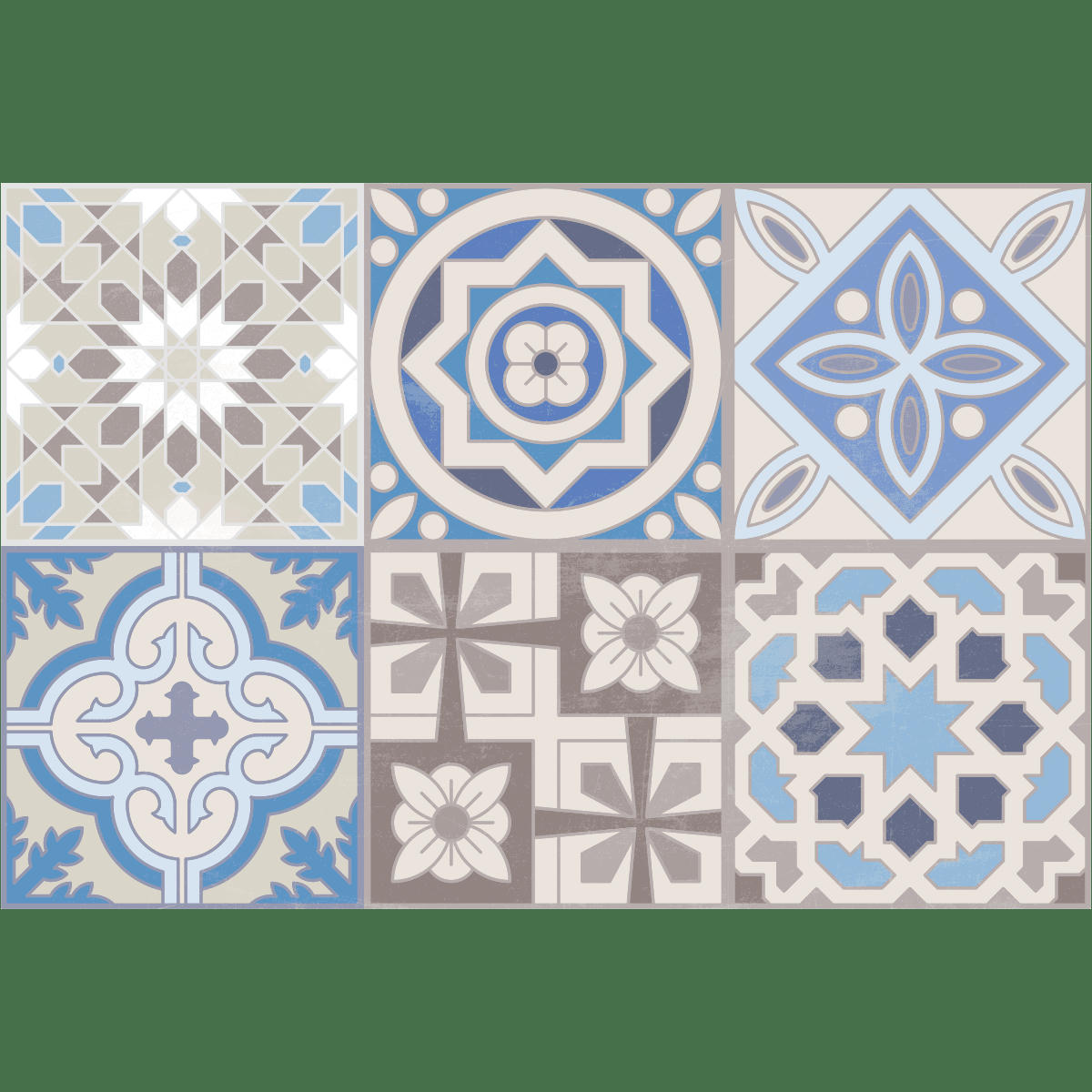 - Adhésifs stickers sol carrelages hortensia 60x90cm