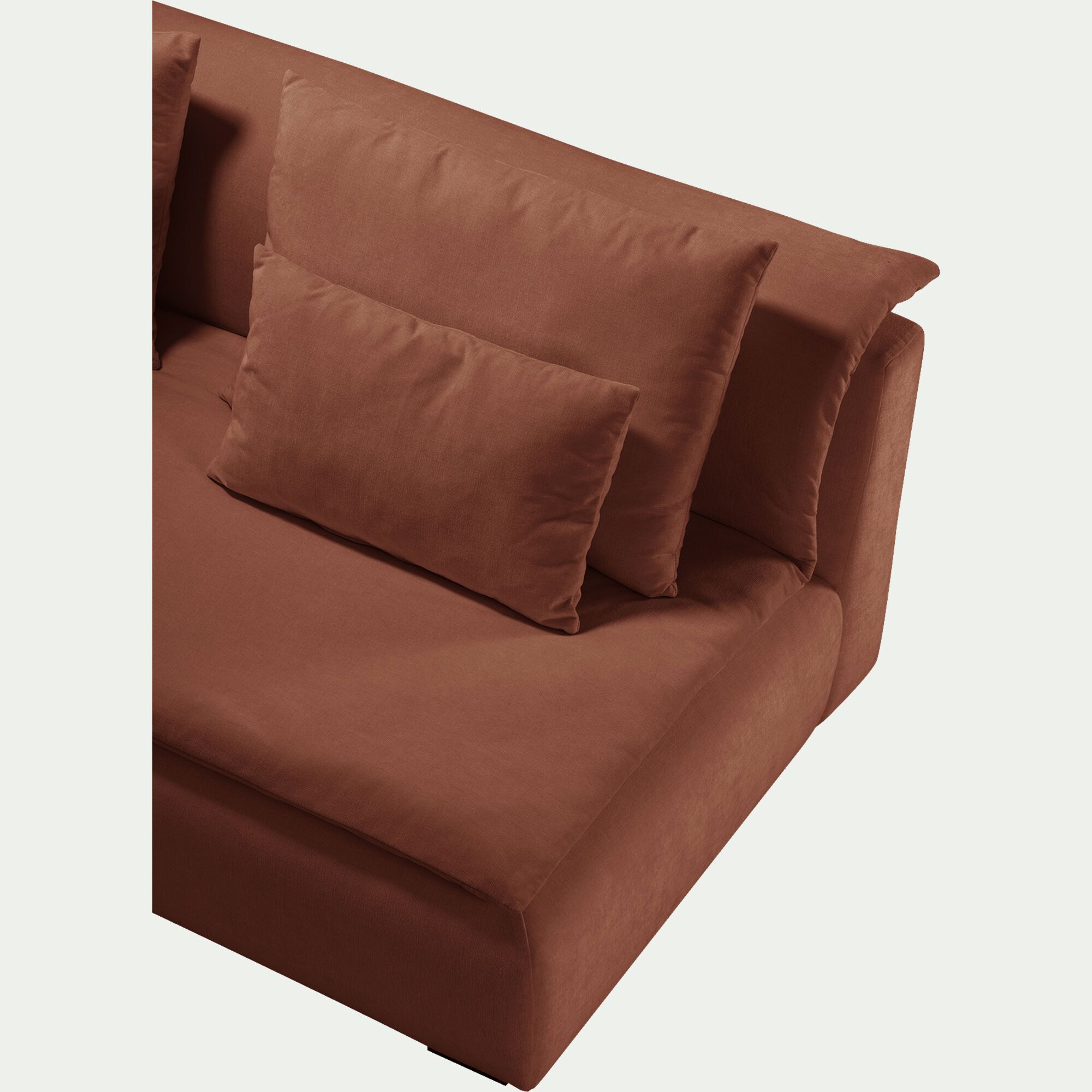 BACO - Canapé 3 places convertible en tissu wind - brun rustrel