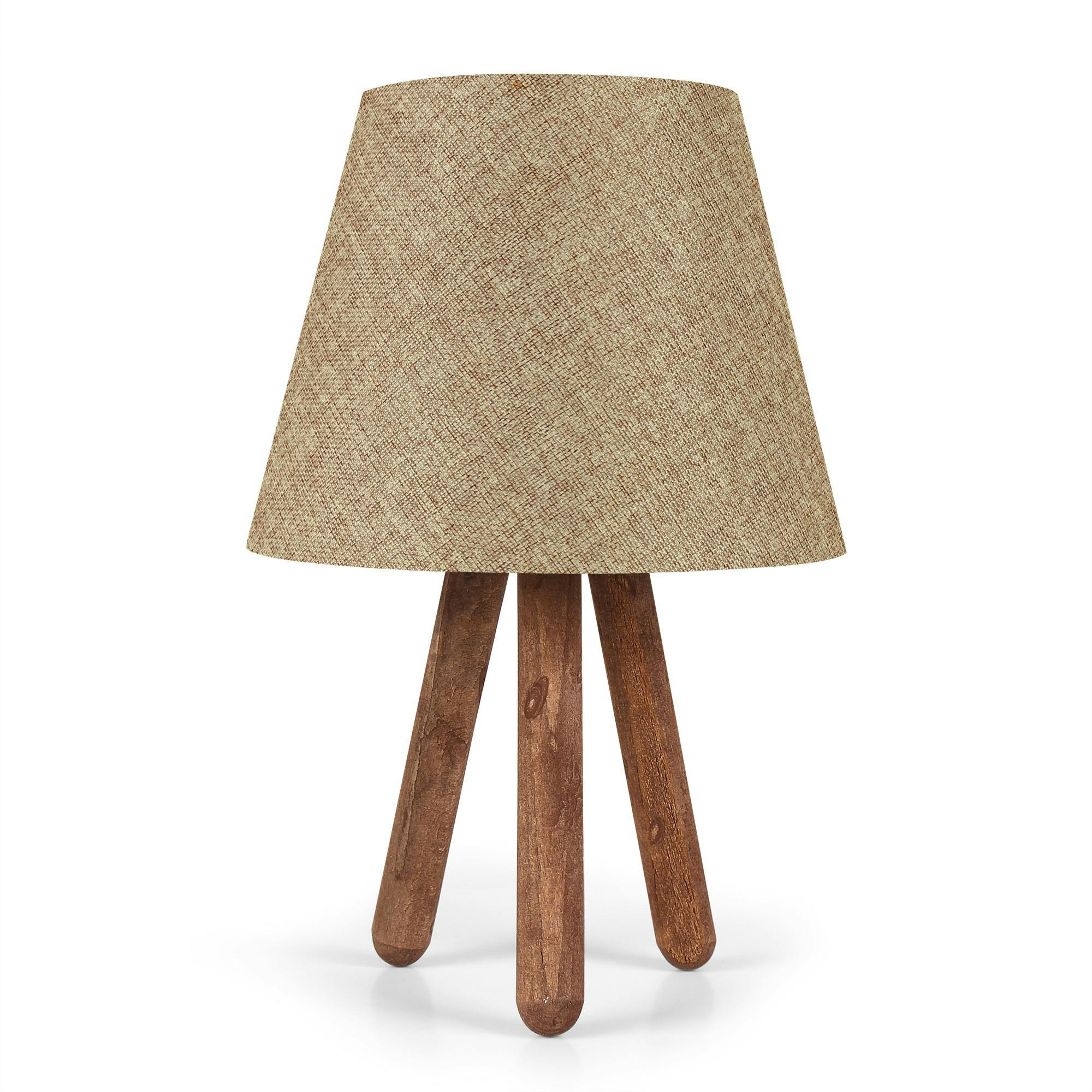 Lampe de chevet trépied moderne, abat-jour beige KILIS