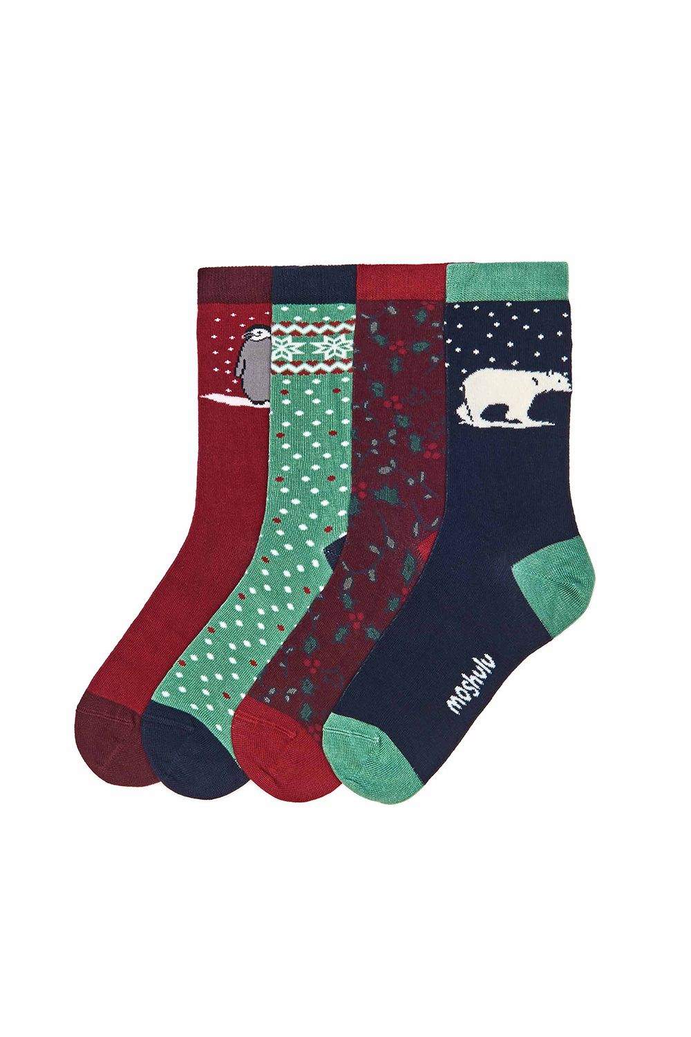 Moshulu Festive Flurry 2' Patterned Bamboo Sock Box