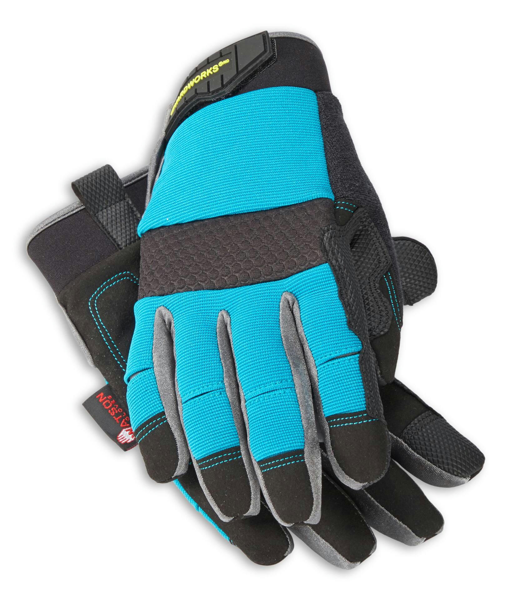 Yardworks WasteNot™ Recycled Air-Flow Mesh Men's Gardening Gloves, Large, Teal