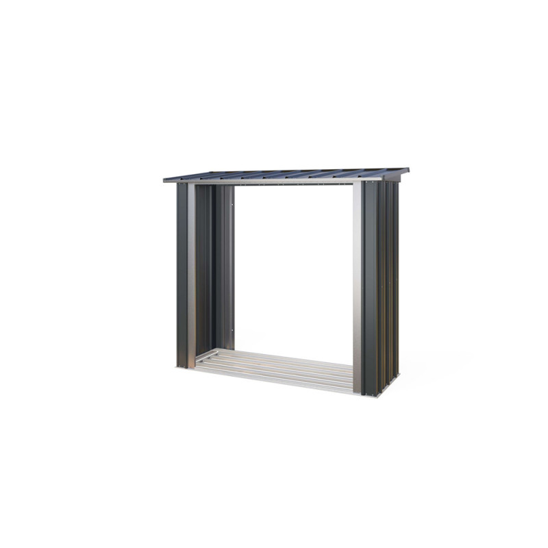 Abri bûches en métal gris anthracite 2,01 x 0,73 x 1,74 m YARDMASTER