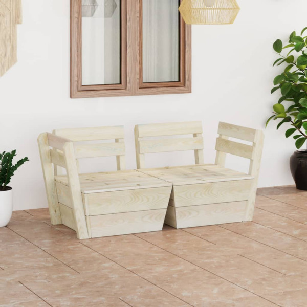 Sofa z palet Brąz Drewno Sofy 2-osobowe vidaXL