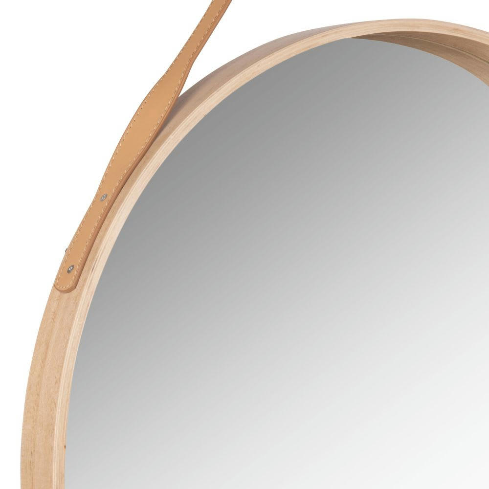ALDEN - Miroir rond en bois de bouleau D59
